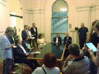 La delegazione dei lavoratori ex Pozzi a Palazzo Cesaroni